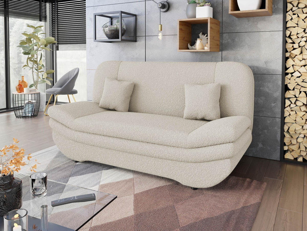 SCHLAFSOFA Weronika Premium - Kaschmir/Schwarz, Holz/Kunststoff (200/95/90cm) - MIRJAN24