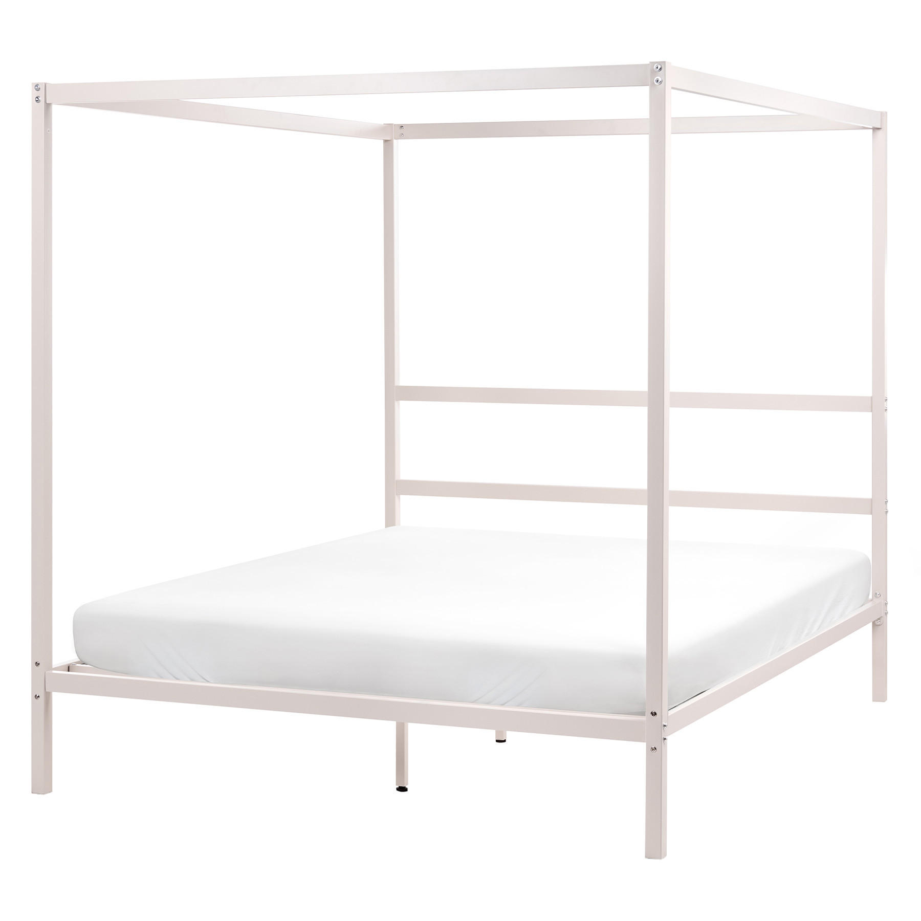 HIMMELBETT Metall 160/200 cm Hellbeige Lestards - Beige, Metall (160/200cm) - Beliani