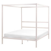 HIMMELBETT Metall 160/200 cm Hellbeige Lestards - Beige, Metall (160/200cm) - Beliani