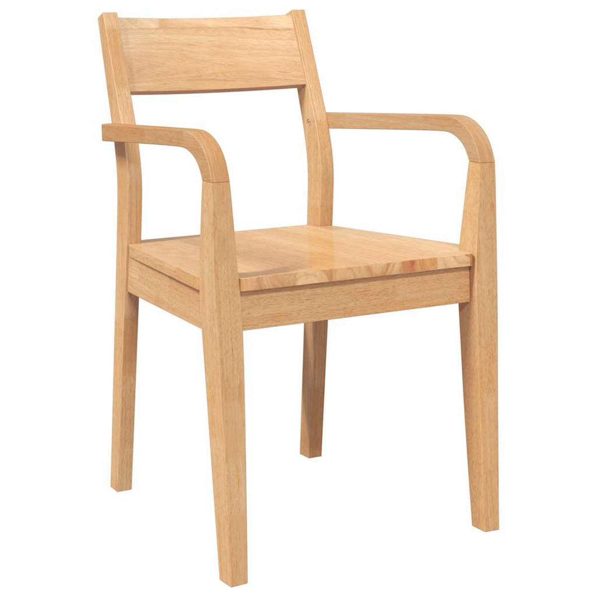 ESSZIMMERSTÜHLE 2Er Set Natur Massivholz Gummibaum - Braun, Holz (57/80.5/51cm) - vidaXL