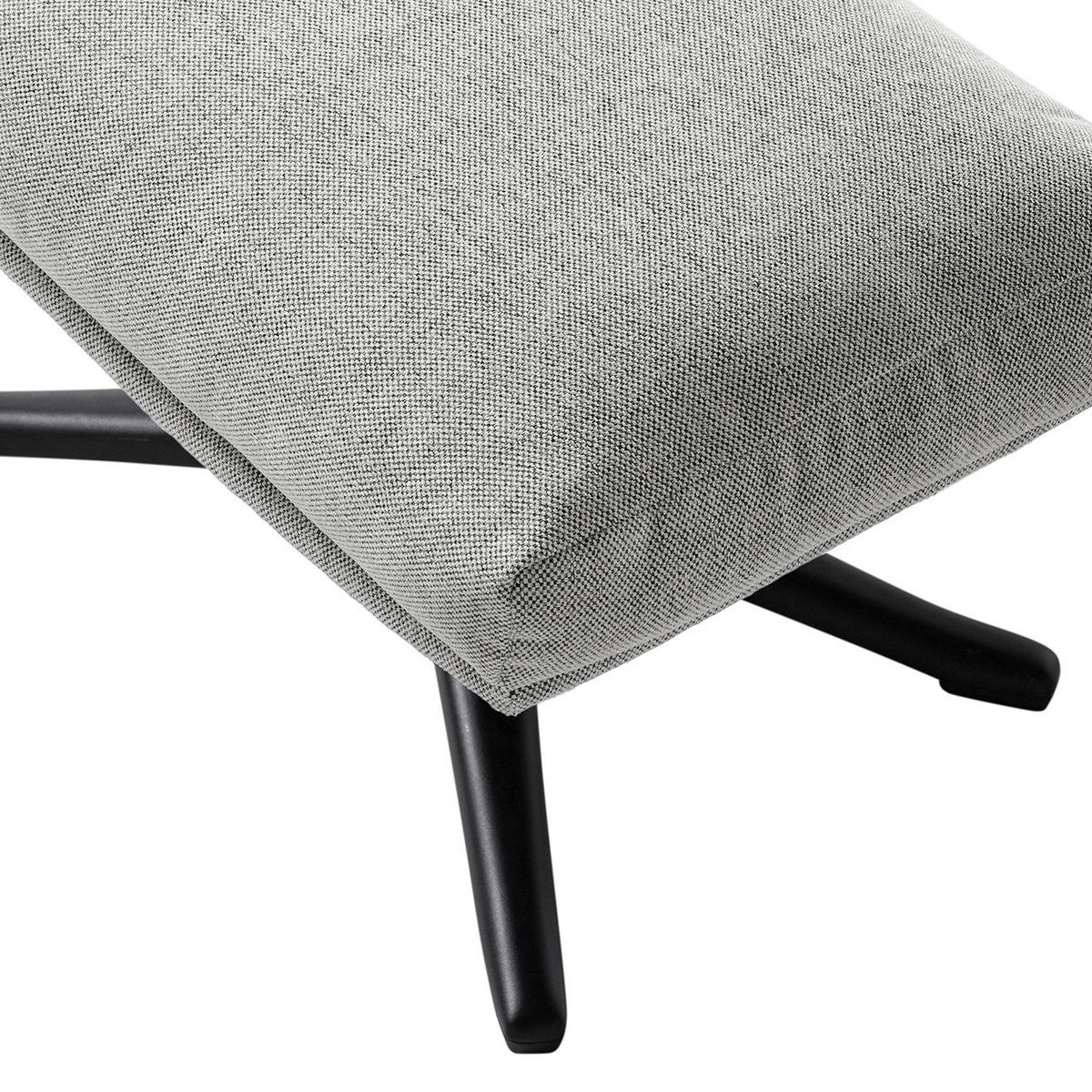 POLSTERHOCKER mit Kreuzfuß - Hellgrau/Schwarz, Textil/Metall (51/37/41cm) - home24