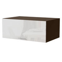 AUFSATZSCHRANK Essen W6B/90 Weiß Hochglanz / Lava Matt 90 / 59 / 36cm - Dunkelgrau/Weiß Hochglanz, Holz/Holzwerkstoff (90/36/59cm) - Feldmann-Wohnen