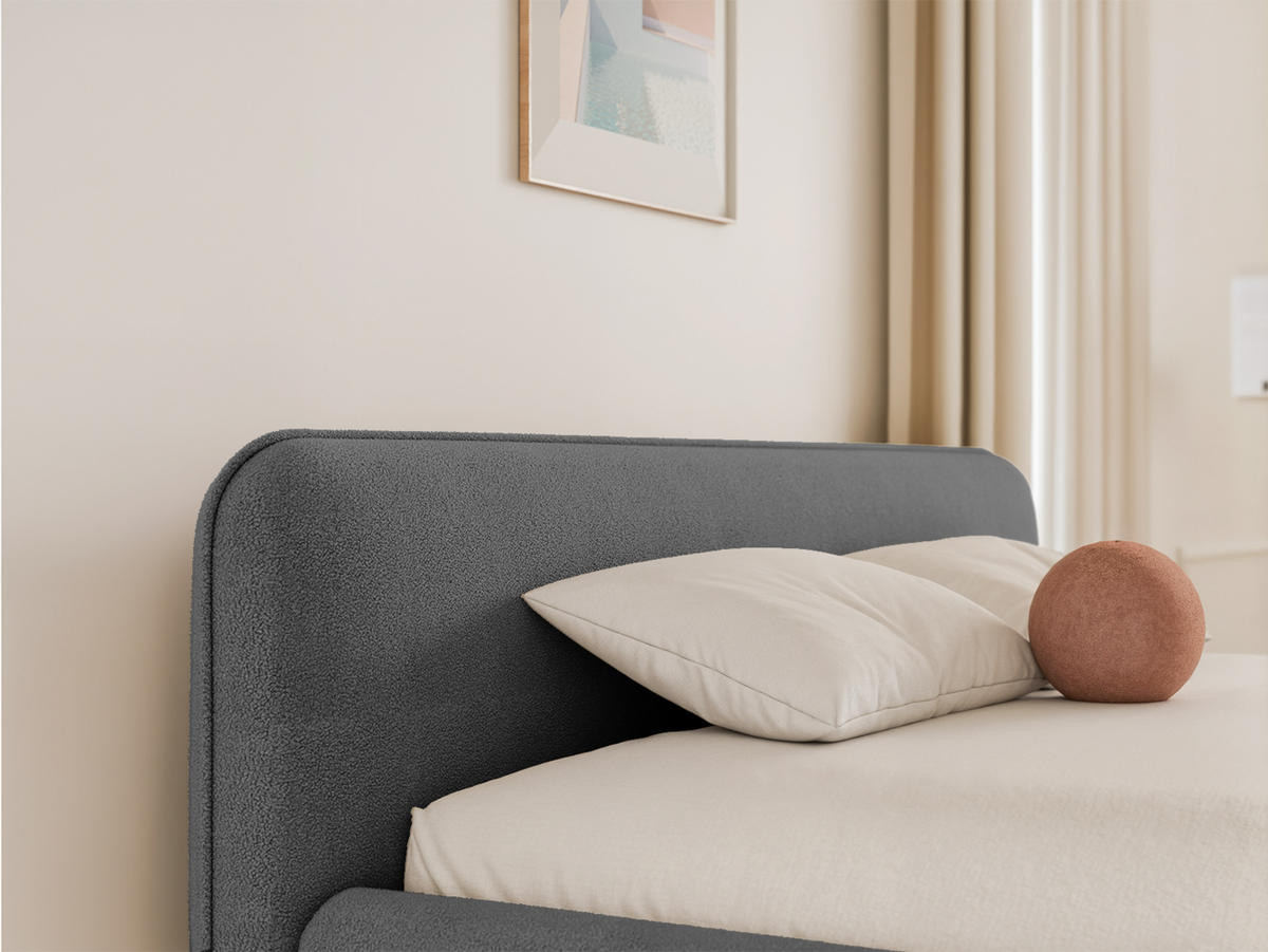 POLSTERBETT Taftan 120x200 cm, Graphit - Graphitfarben, Textil (200/120cm) - Fedve