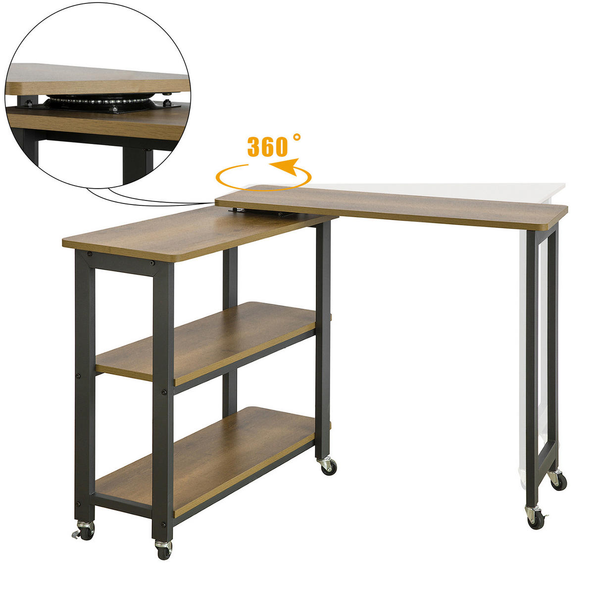 SCHREIBTISCH Vintage - Braun, Holzwerkstoff (30/133/69cm) - SoBuy