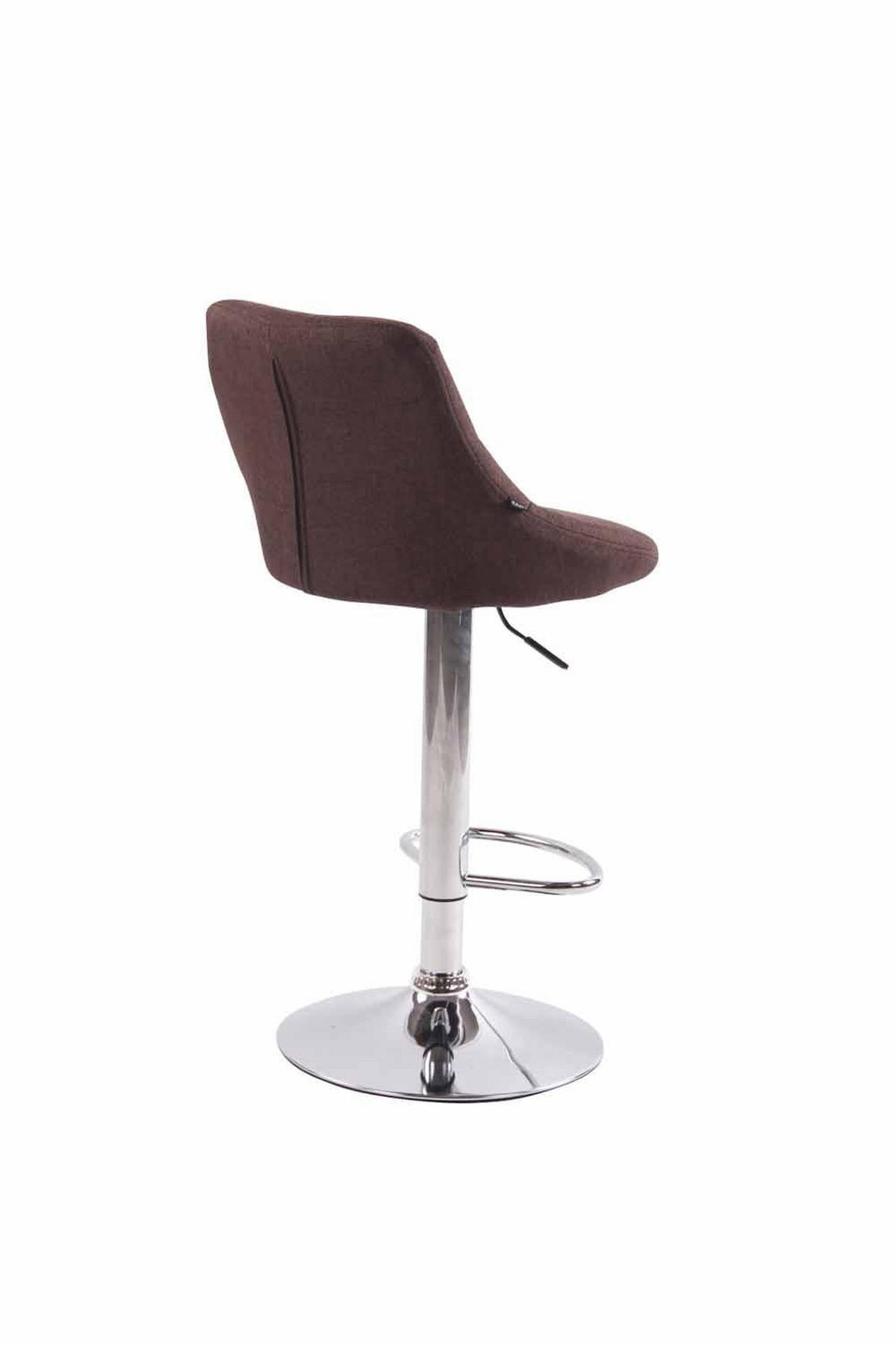 BARHOCKER 2er Set Stoff braun - Chromfarben/Braun, Textil/Metall (46/83/49cm) - CLP