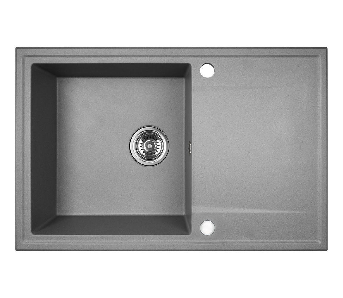 EINBAUSPÜLE Hunter Grau, Einzelbecken, 44/67/18 cm - Grau, Stein (44/18/67cm) - bad land
