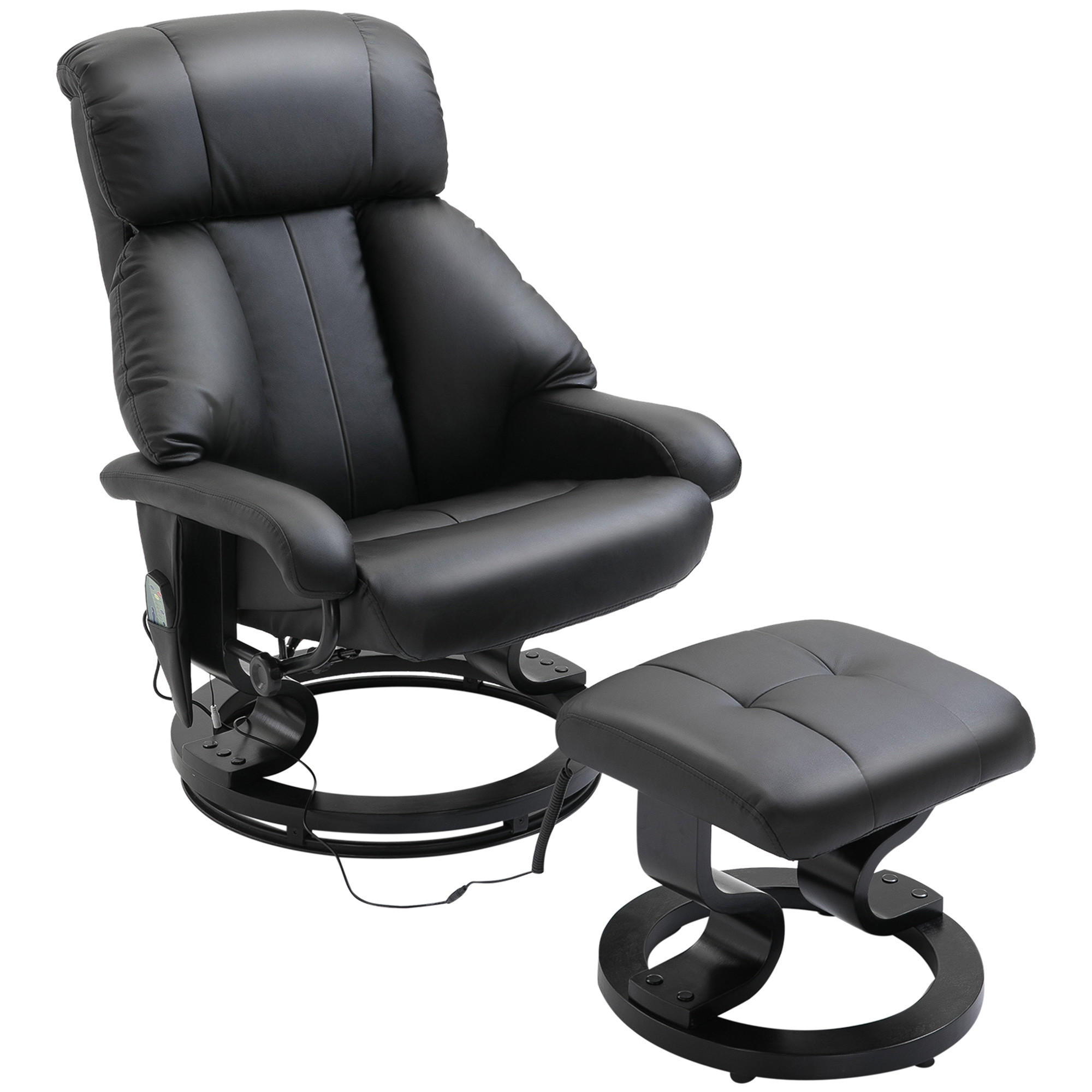 MASSAGESESSEL, Schwarz, Kunstleder - Schwarz, Leder (80/102/76cm) - HOMCOM