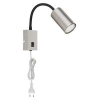 LED WANDLEUCHTE ROBBY Nickel matt Silber - Silberfarben, Metall (7/44/32cm)