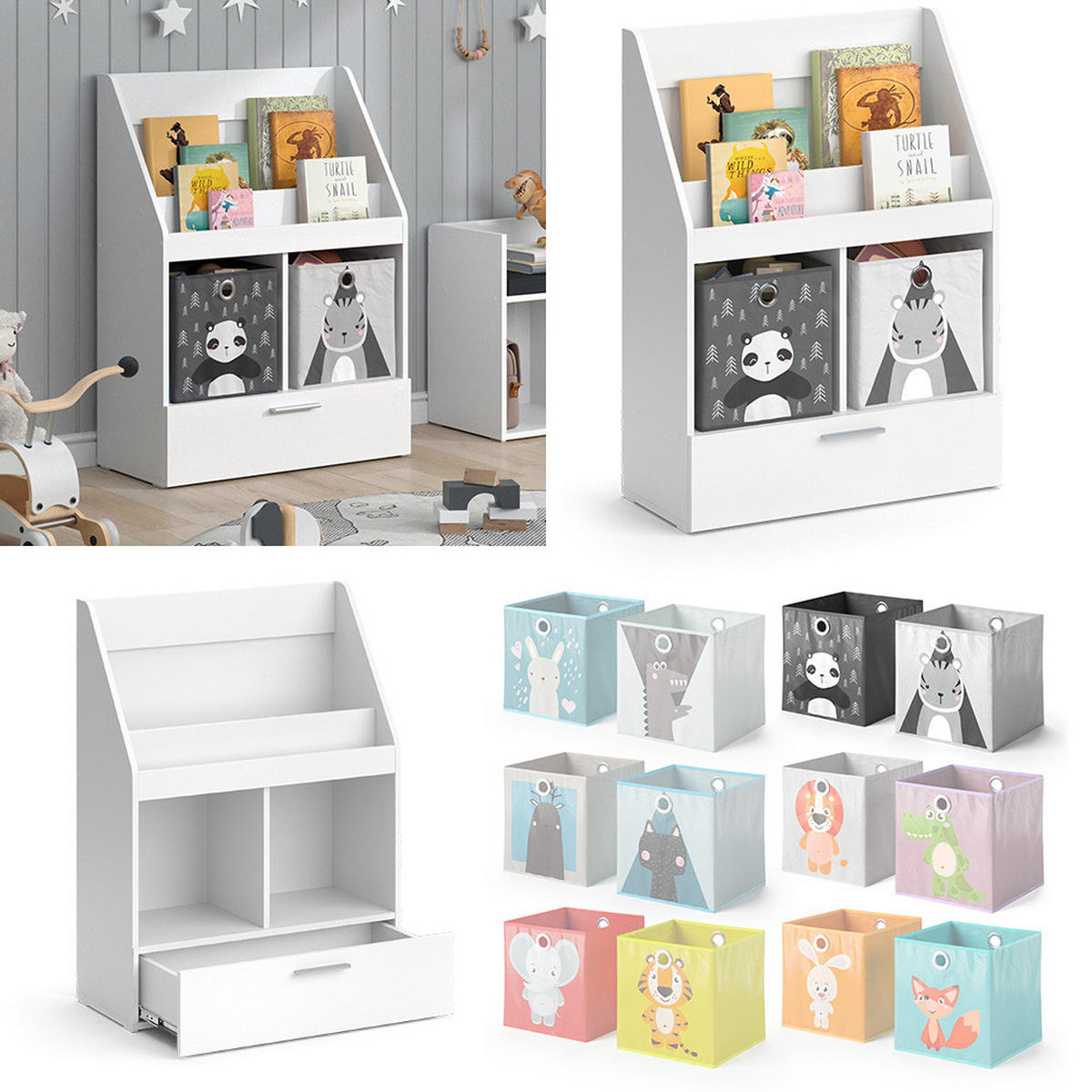 DĚTSKÁ POLIČKA Luigi Bílá - bílá, kompozitní dřevo (72/96.2/31.2cm) - Vicco