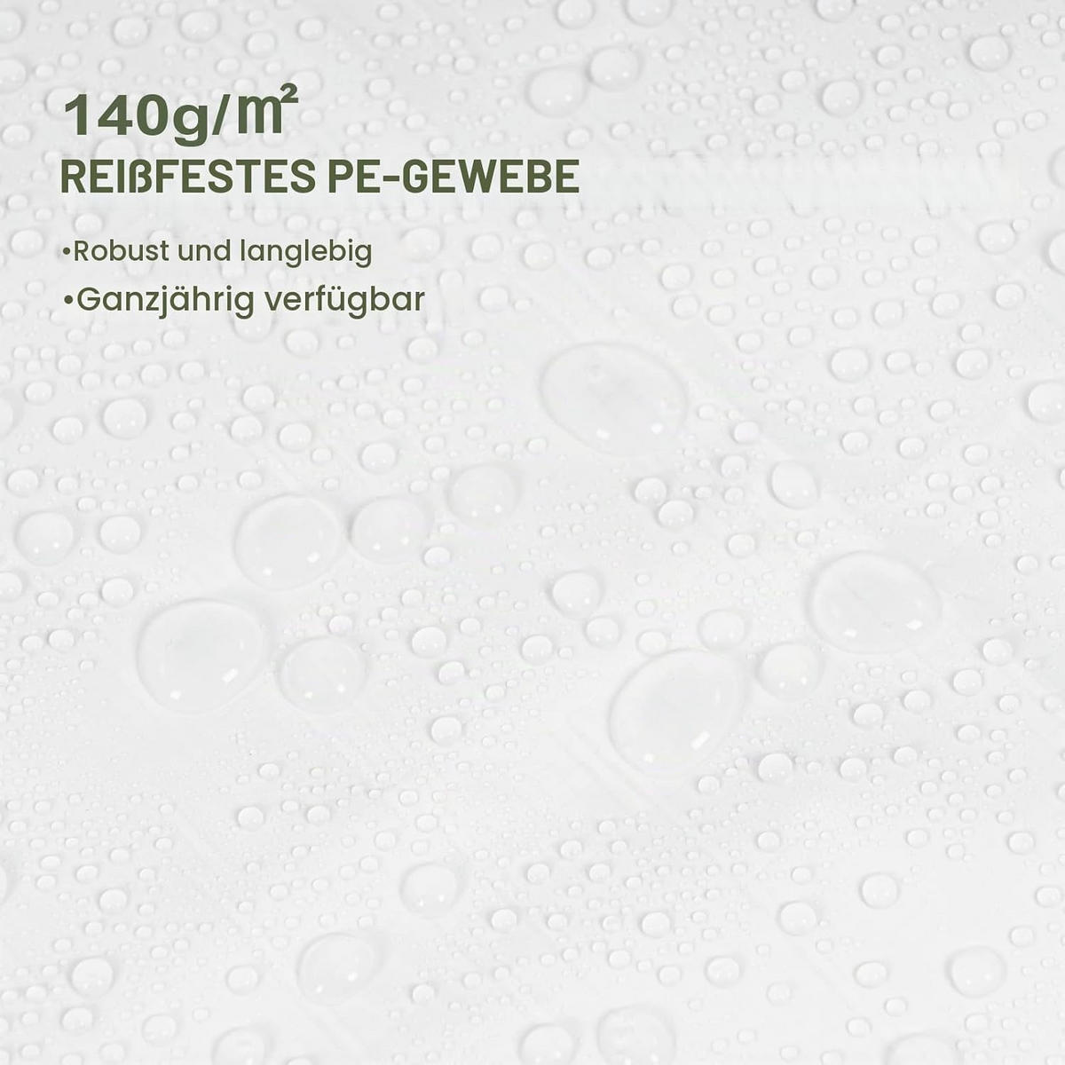 ABDECKPLANE Wasserdicht PE mit Ösen 3 x 3 Weiß - Weiß, Kunststoff (300/300cm) - Woltu