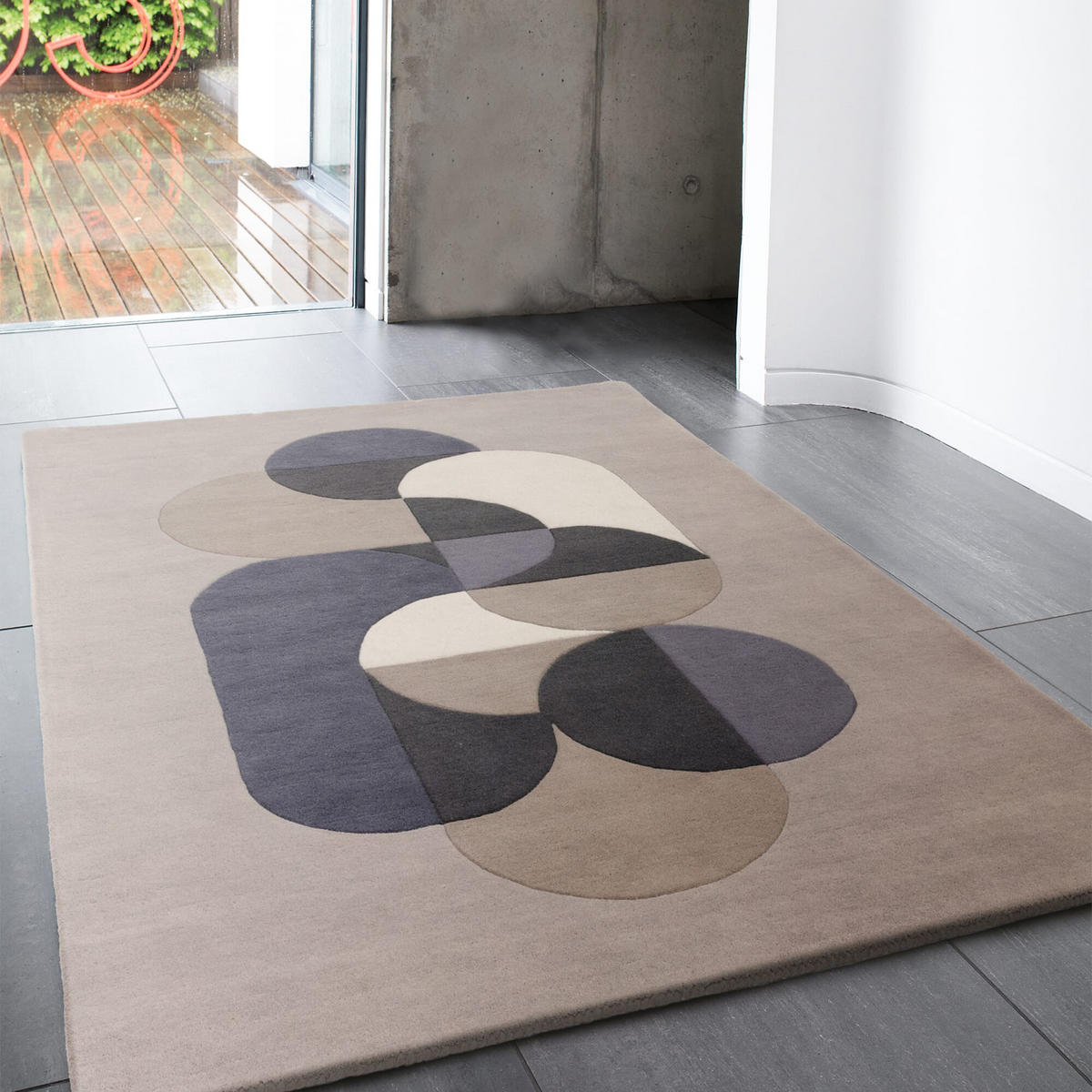 TEPPICH Schurwolle handgetuftet geometrisch Mehrfarbig HULL-Beverley, Hellgrau 200x300 cm - Hellgrau, Textil (200/300cm) - KADIMA DESIGN