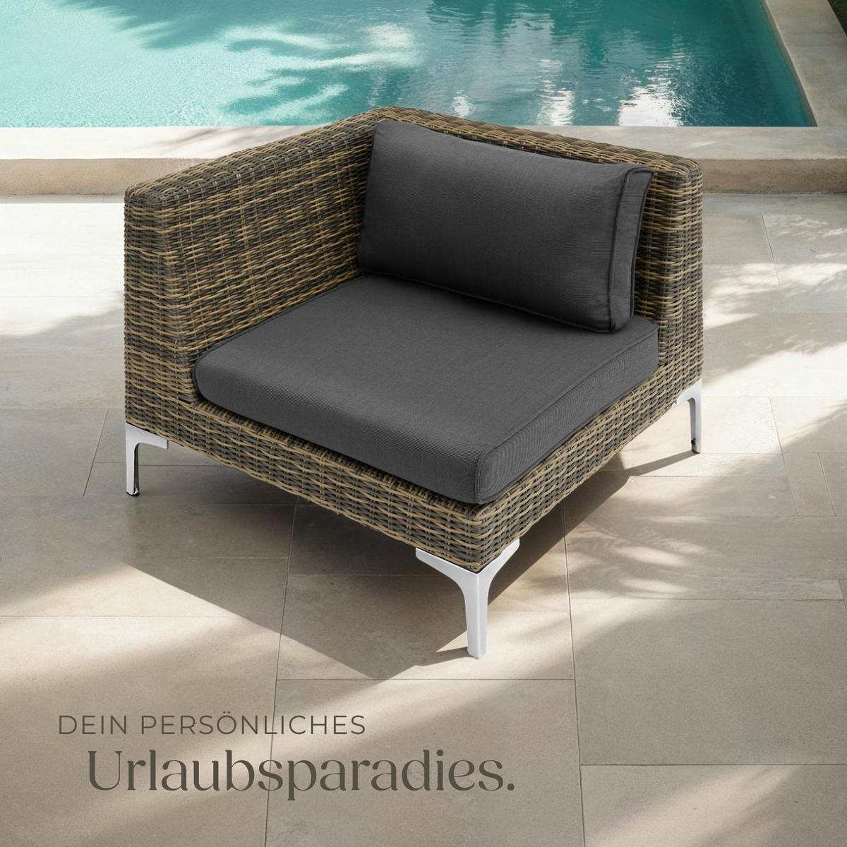 GARTEN-LOUNGE-SET Villanova,89 x 89 x 72 cm,anthrazit-meliert - Anthrazit, Kunststoff - tectake