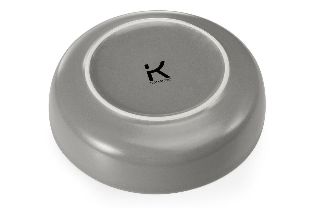 TELLER-SET VICTO 6-tlg Suppenteller, matt grau - Grau, Keramik (18cm) - KONSIMO®