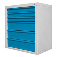 SCHUBLADENSCHRANK Kobra mit 6 Schubladen 75x70x43,5cm Lichtgrau/Lichtblau - Blau/Grau, Metall (70/75/44cm) - PROREGAL