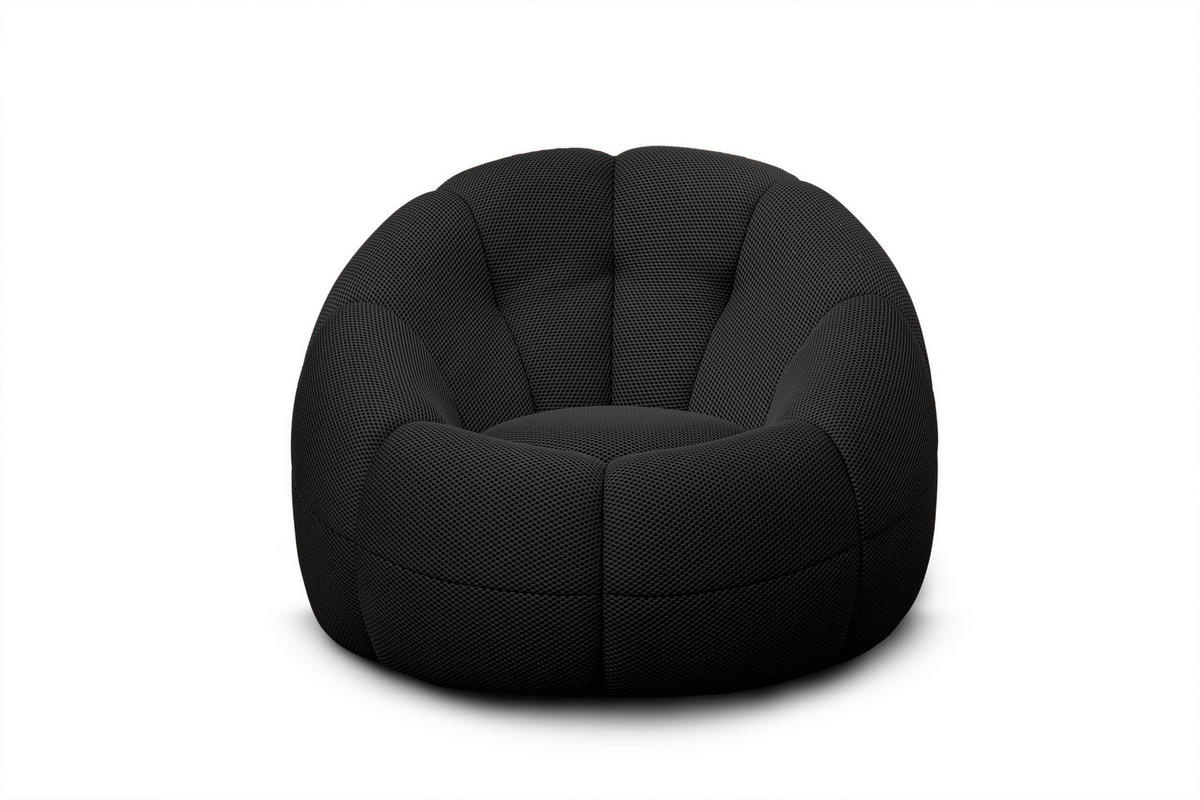 SESSEL FIGO, schwarz - Schwarz, Holzwerkstoff/Textil (104/83/104cm) - Courtois Laville