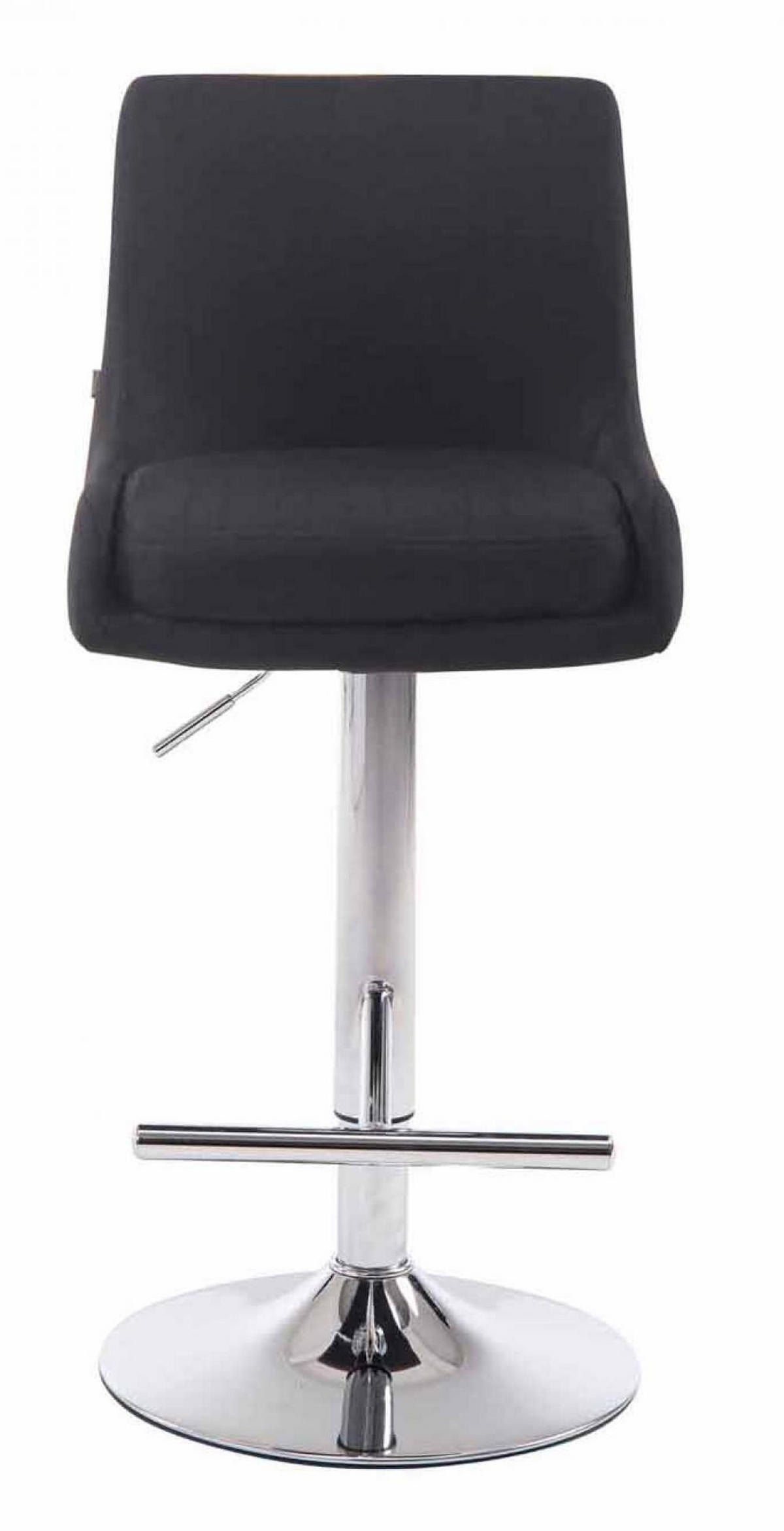 BARHOCKER 2er Set Lederlook schwarz - Chromfarben/Schwarz, Textil/Metall (43/90/50cm) - CLP