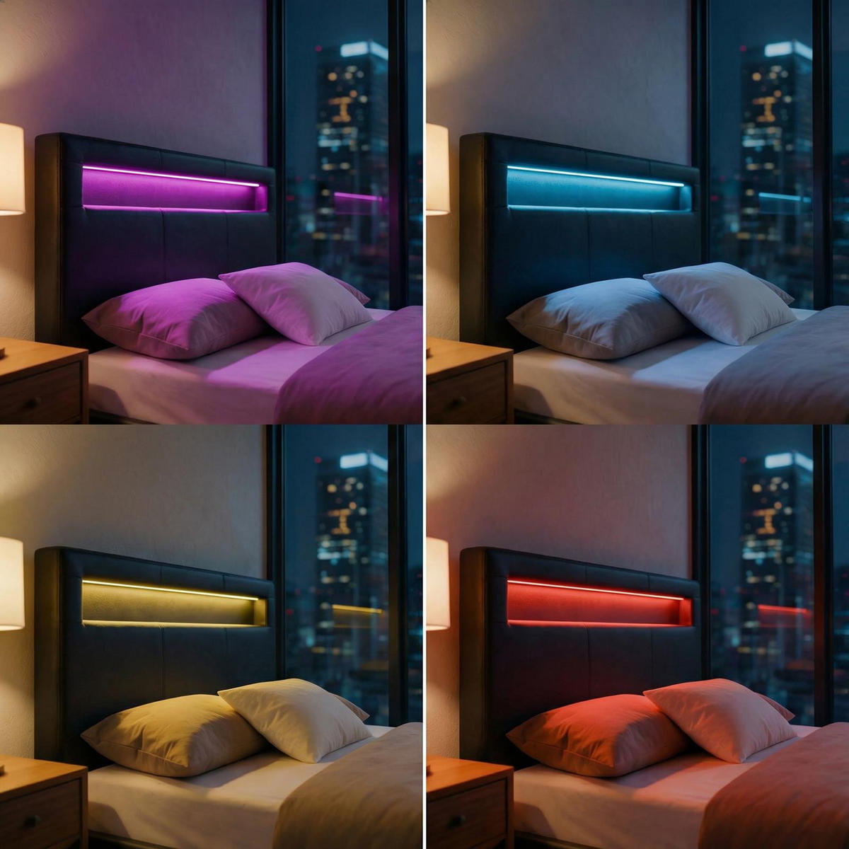 POLSTERBETT MIT LED MIRASOL 120x200 cm schwarz - Schwarz, Textil (120/200cm) - CARO-Möbel