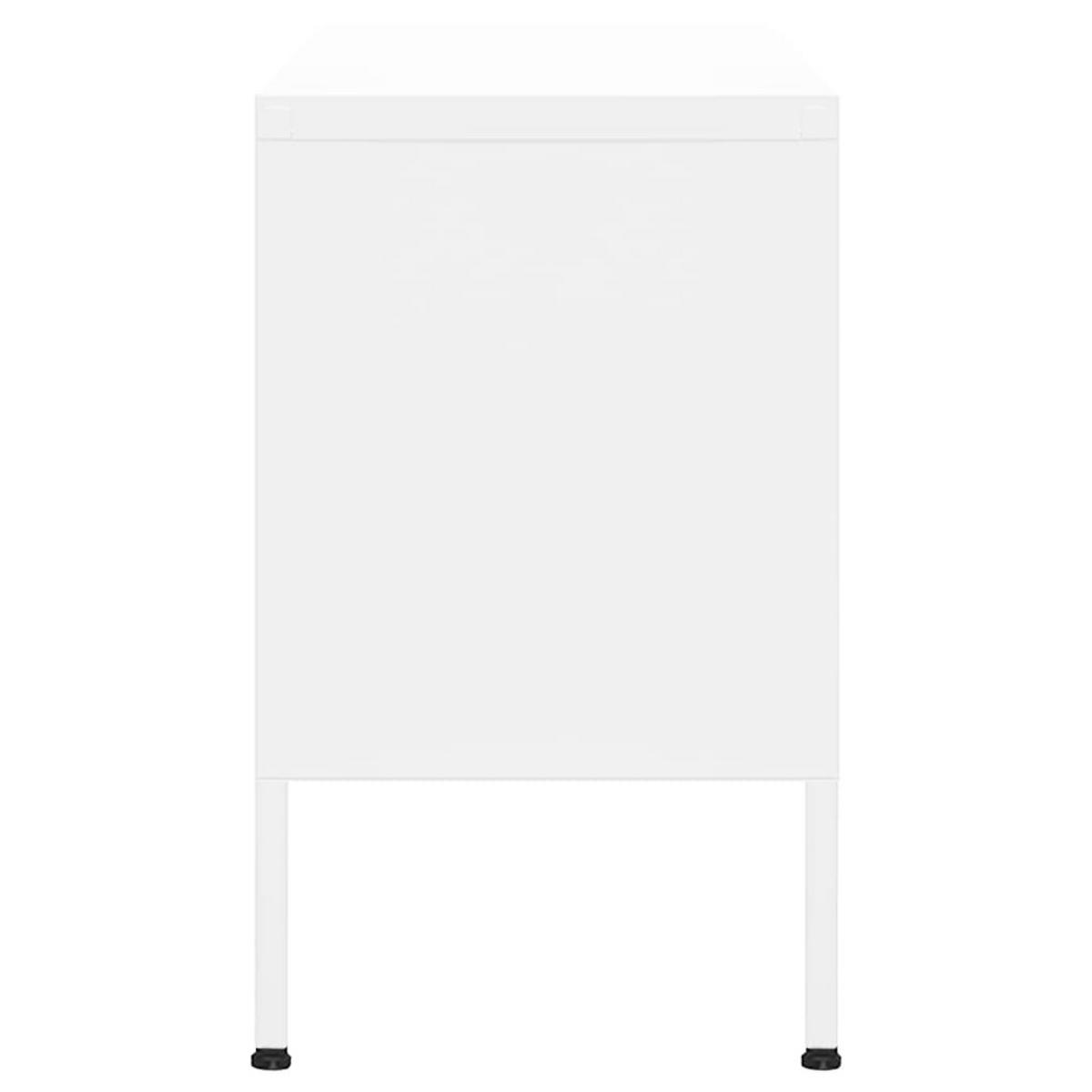 TV-SCHRANK Weiß 105/35/50 Cm Stahl - Weiß, Metall (105/50/35cm) - vidaXL