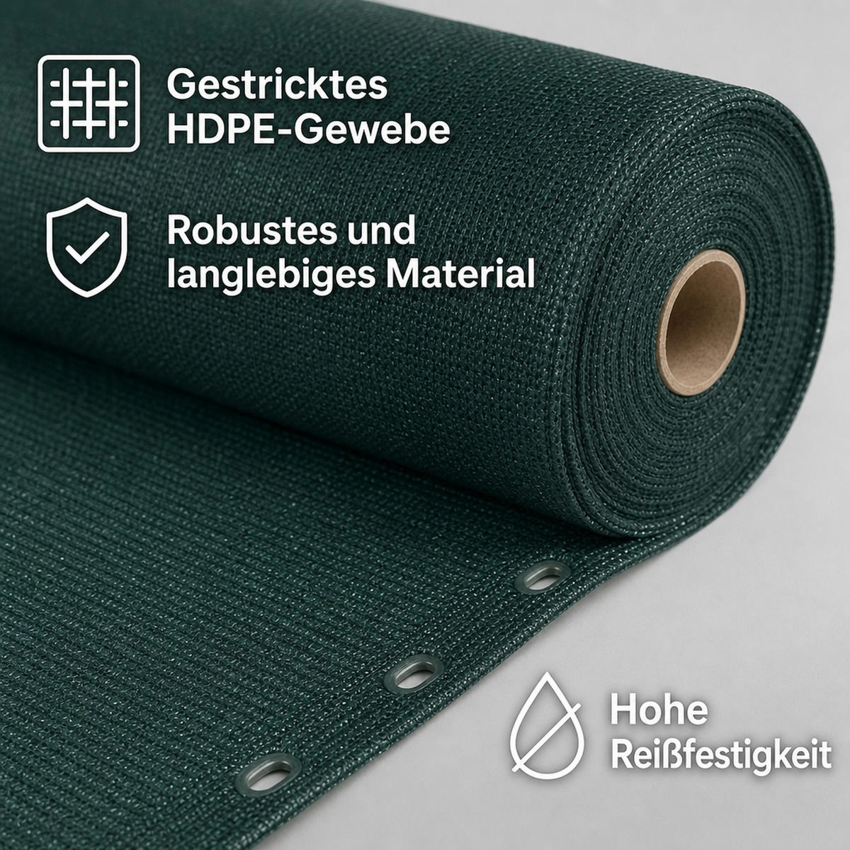 SICHTSCHUTZNETZ - Dunkelgrün, Kunststoff (120/120cm) - KLASEBO