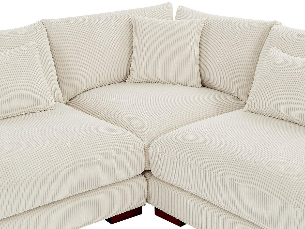 SOFA - 9 Personen - samt - beige Sperone - Beige, Textil (375/85/274cm) - Vente-Unique