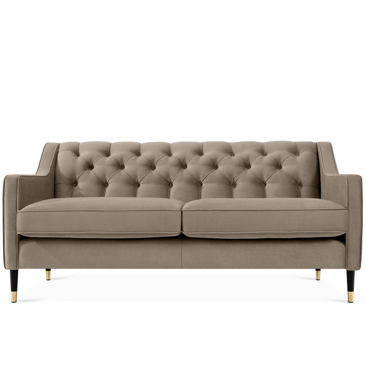 2-SITZER-SOFA NOMUS gesteppt, Beige - Wengefarben/Beige, Holzwerkstoff (170/78/80cm) - KONSIMO®
