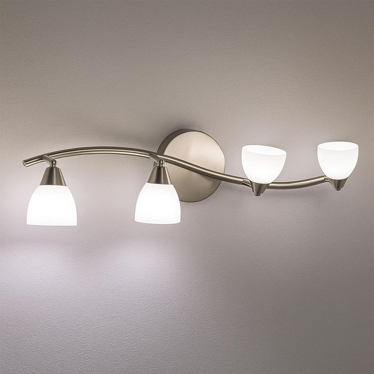 LED DECKENLEUCHTE Stahl Silber - Silberfarben, Glas (60/20/13cm) - Esto