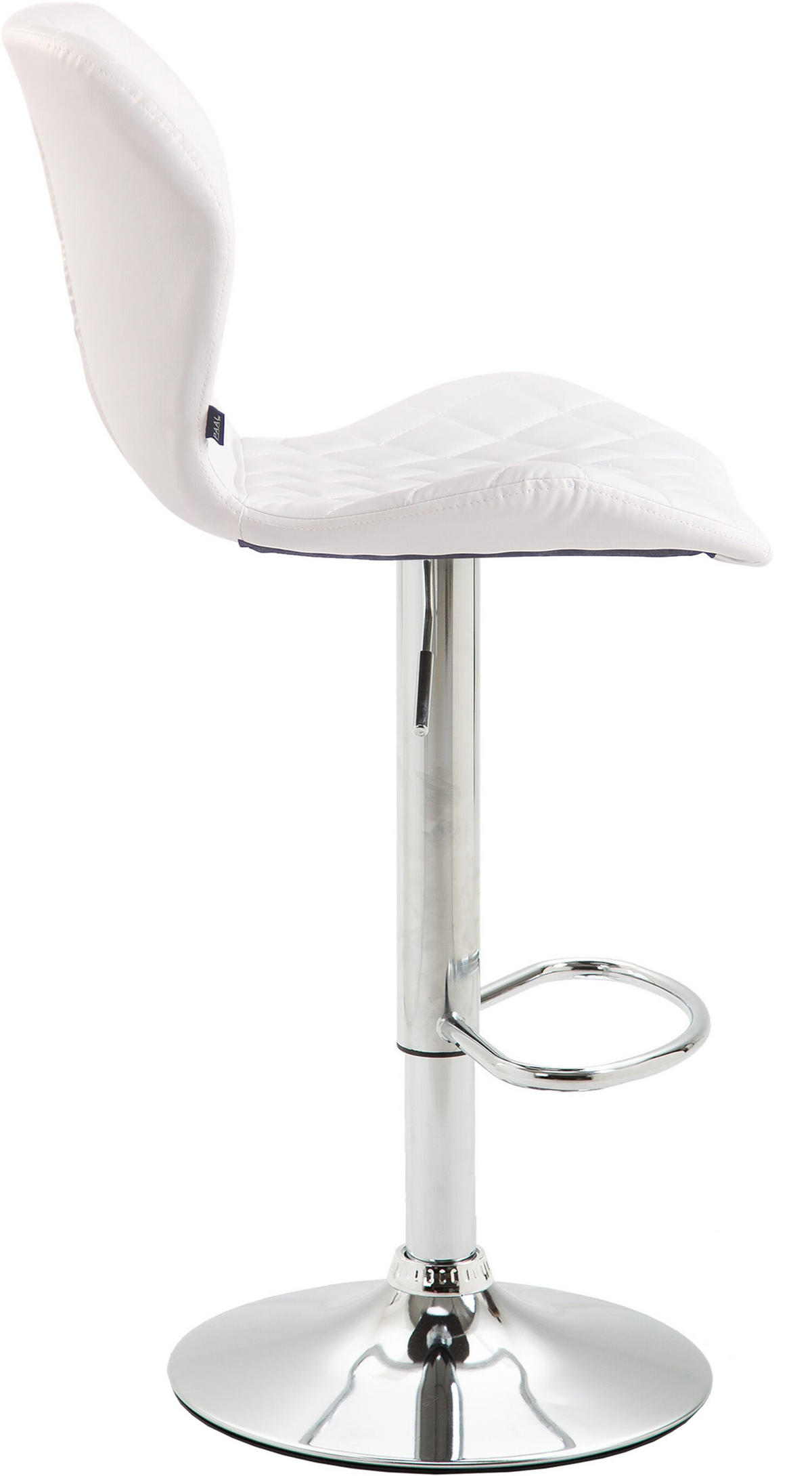 BARHOCKER Cora, Gestell Metall in Chromoptik, Kunstleder Weiß - Chromfarben/Weiß, Kunststoff/Textil (47/100/51cm) - TPFLiving