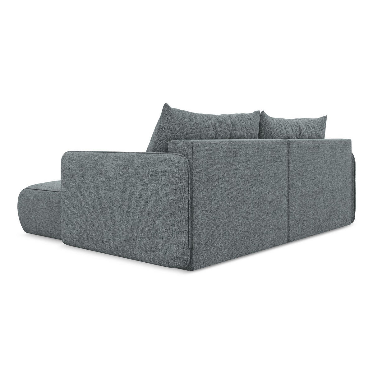 ECKSOFA mit Schlaffunktion Chenille Stoff Blau - Blau/Blaugrau, Kunststoff/Textil (207/148cm) - LaMiaSofa