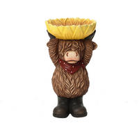 VOGELTRÄNKE Kuh mit Sonnenblume, MGO | Ø28 x H50 cm - Multicolor, Kunststoff (28/50/28cm) - Hometopia