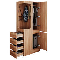 KLEIDERSCHRANK 70/170/40 cm Weiß/Holz aus Kiefer, Sperrholz und MDF mit Schubladen - Nussbaumfarben, Holzwerkstoff (40/170/70cm) - OKMYHOME