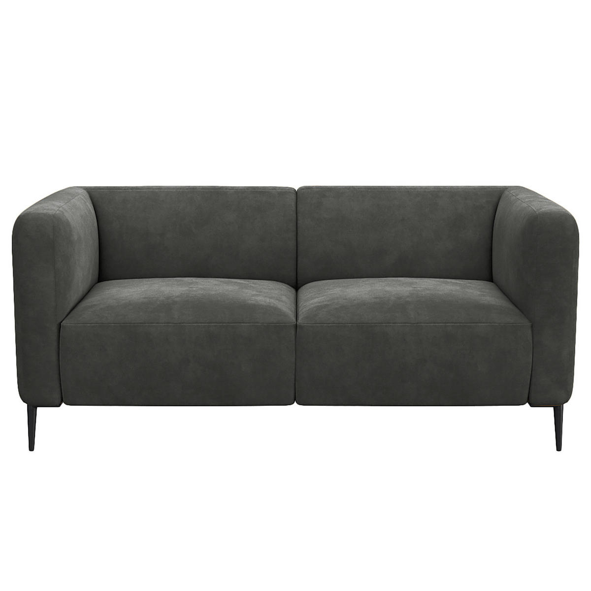 2,5-SITZER SOFA - Schwarz/Grün, Textil/Metall (175/74/88cm) - home24