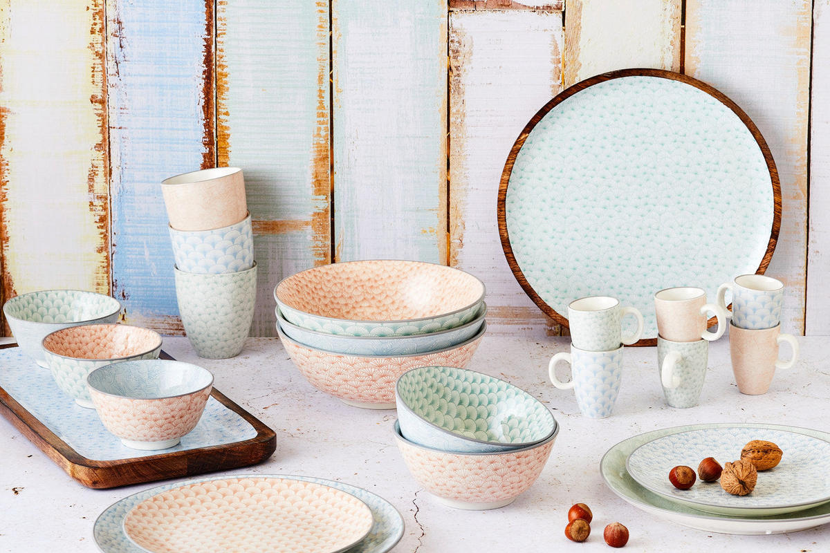 KOMPLETTSERVICE Pattern - 42er-Set - Pastel - Pink, Keramik (1/1/1cm) - Björn