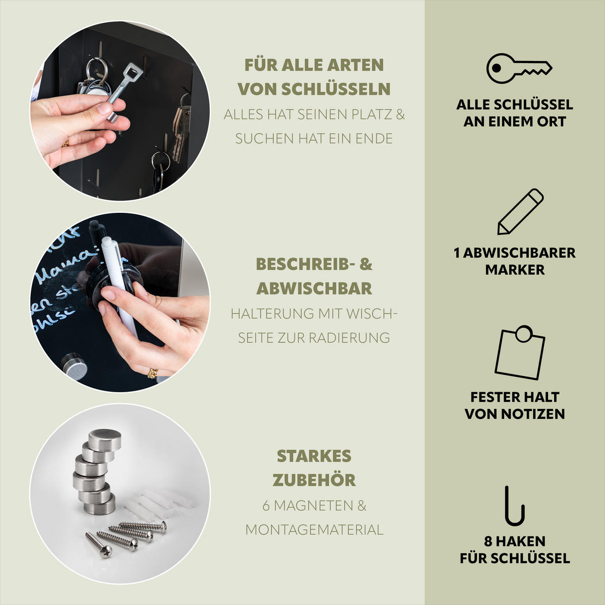 SCHLÜSSELKASTEN komplett schwarz - Schwarz Hochglanz, Metall (20/30/5cm) - bremermann