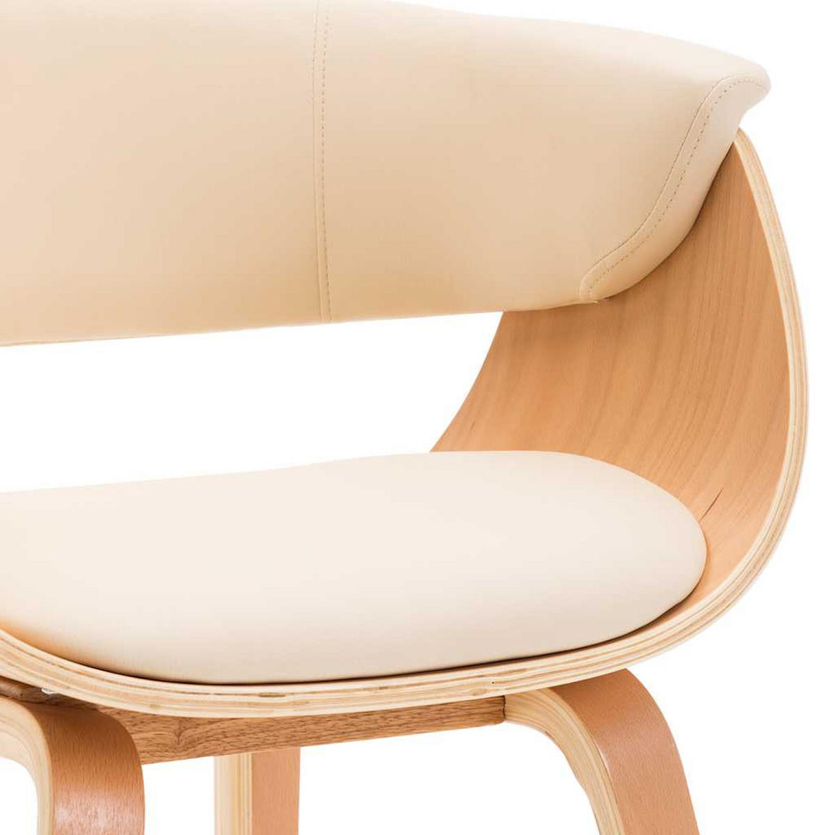 ESSZIMMERSTUHL Creme Bugholz Und Kunstleder - Creme, Leder (51/72/59.5cm) - vidaXL