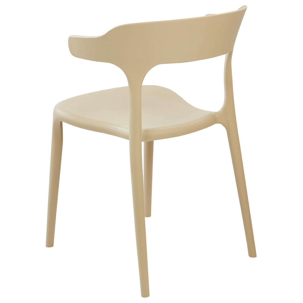 GARTENSTÜHLE 4er-Set Kunststoff sandbeige Gubbio - Beige, Kunststoff (50/76/49cm) - Beliani