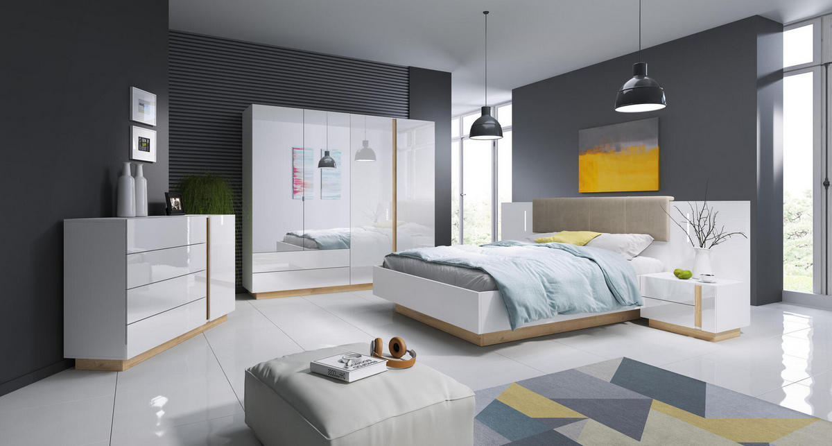 NACHTTISCH ARCADE Weiß 60x46x102 cm - Weiß, Holzwerkstoff (60/102/46cm) - FURNLUX