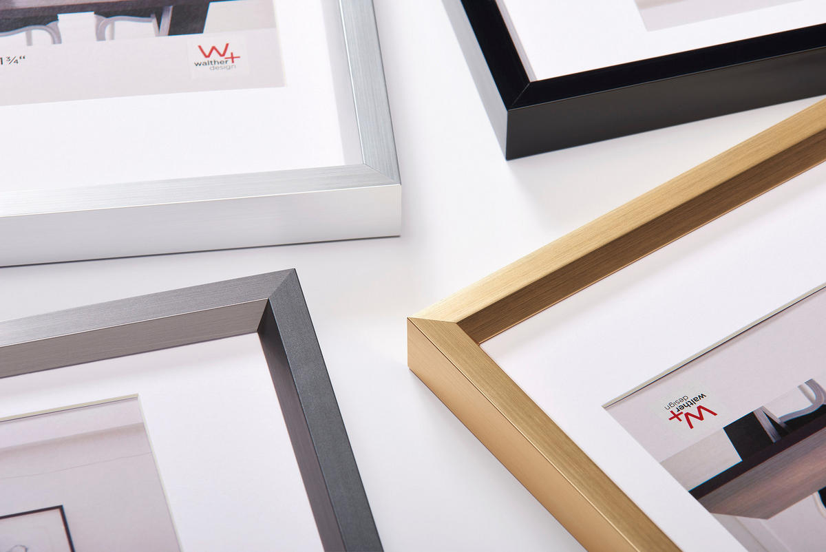 BILDERRAHMEN Steel Style Kst.Rahmen 50x60 cm Gold - Goldfarben, Kunststoff (50.96/60.96/2.18cm) - walther design