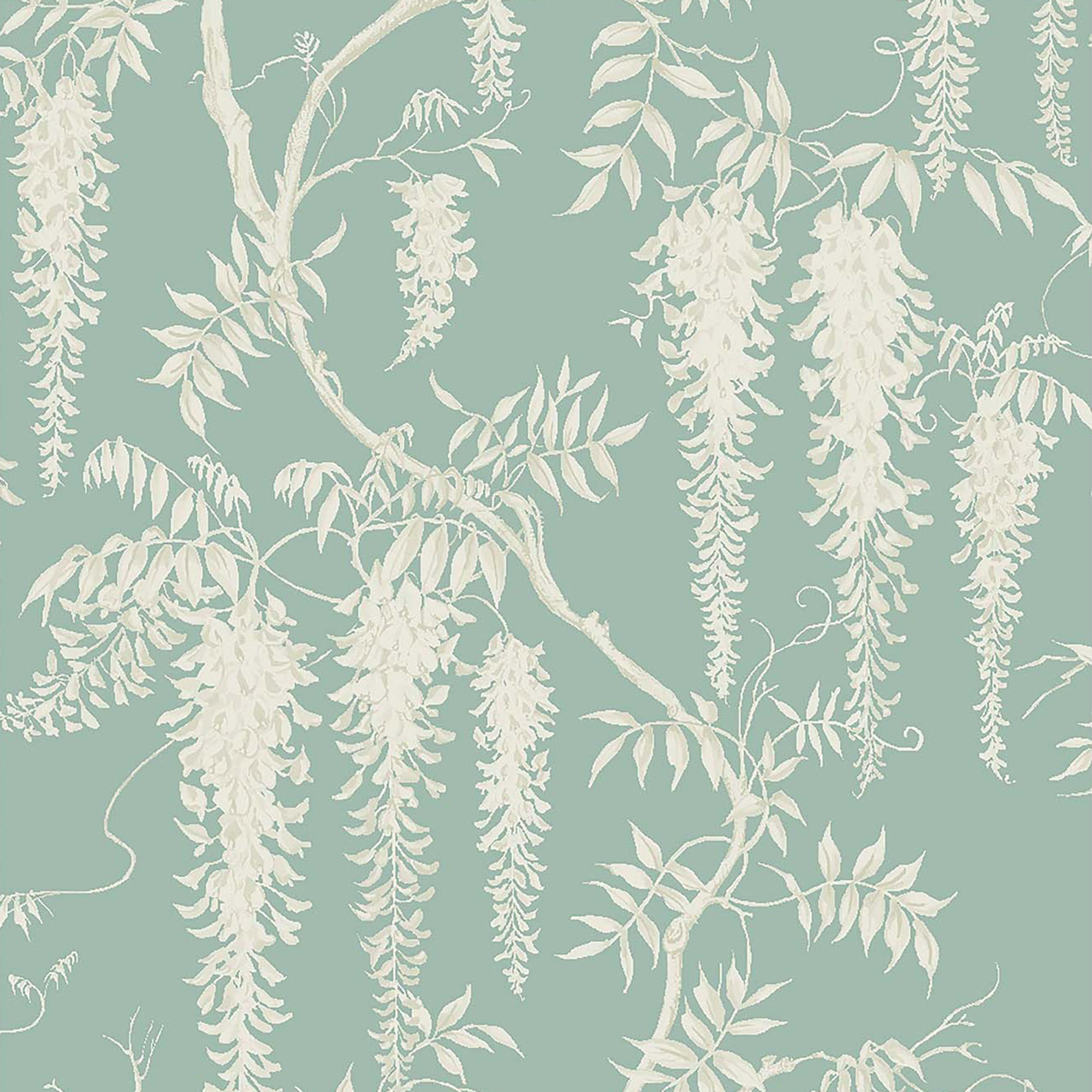 VLIESTAPETE Blauregen Teal - Hellblau, Papier/Kunststoff (52/1000cm) - next
