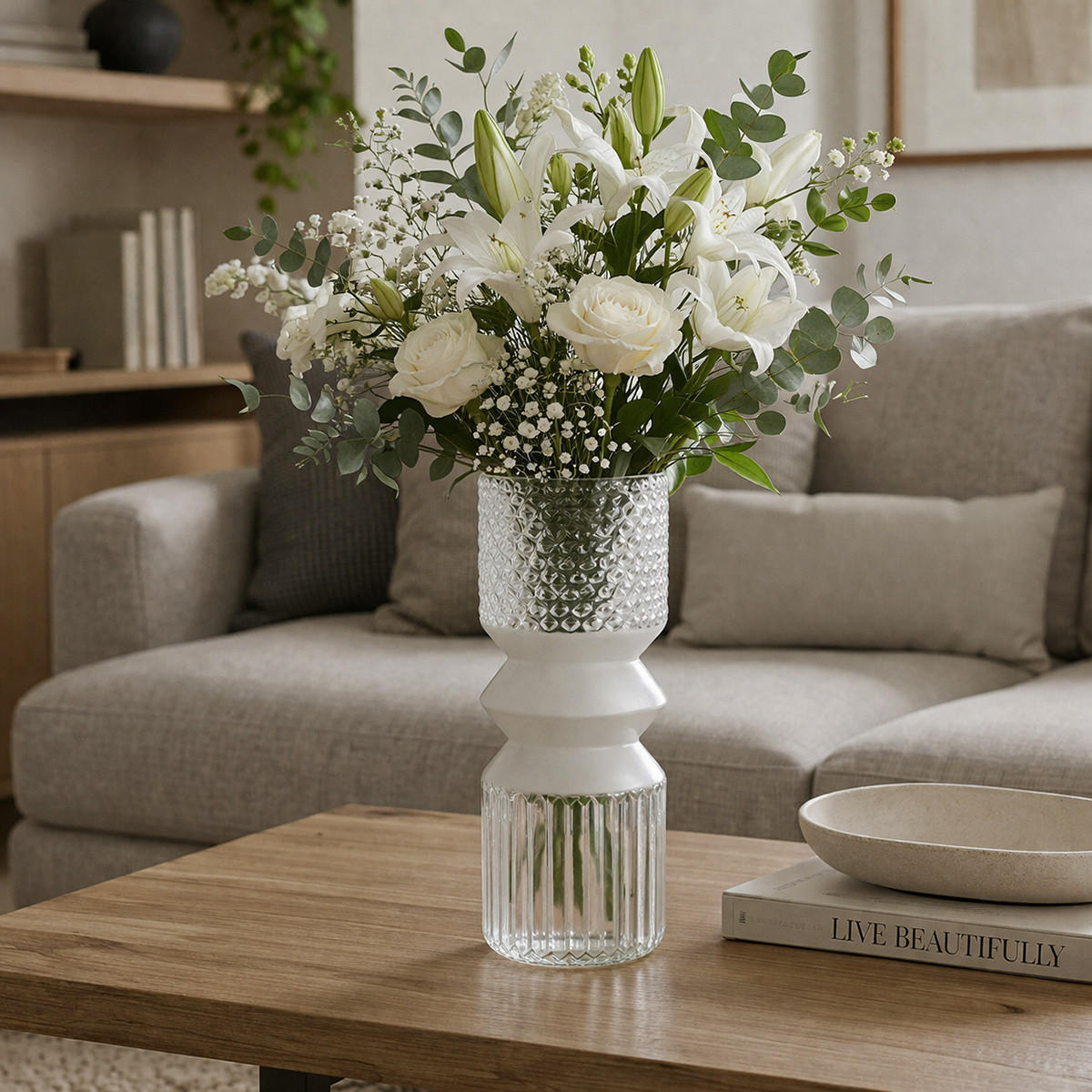 BLUMENVASE aus Glas 11/11/30 cm - Transparent, Glas (11/30cm) - Home Styling Collection