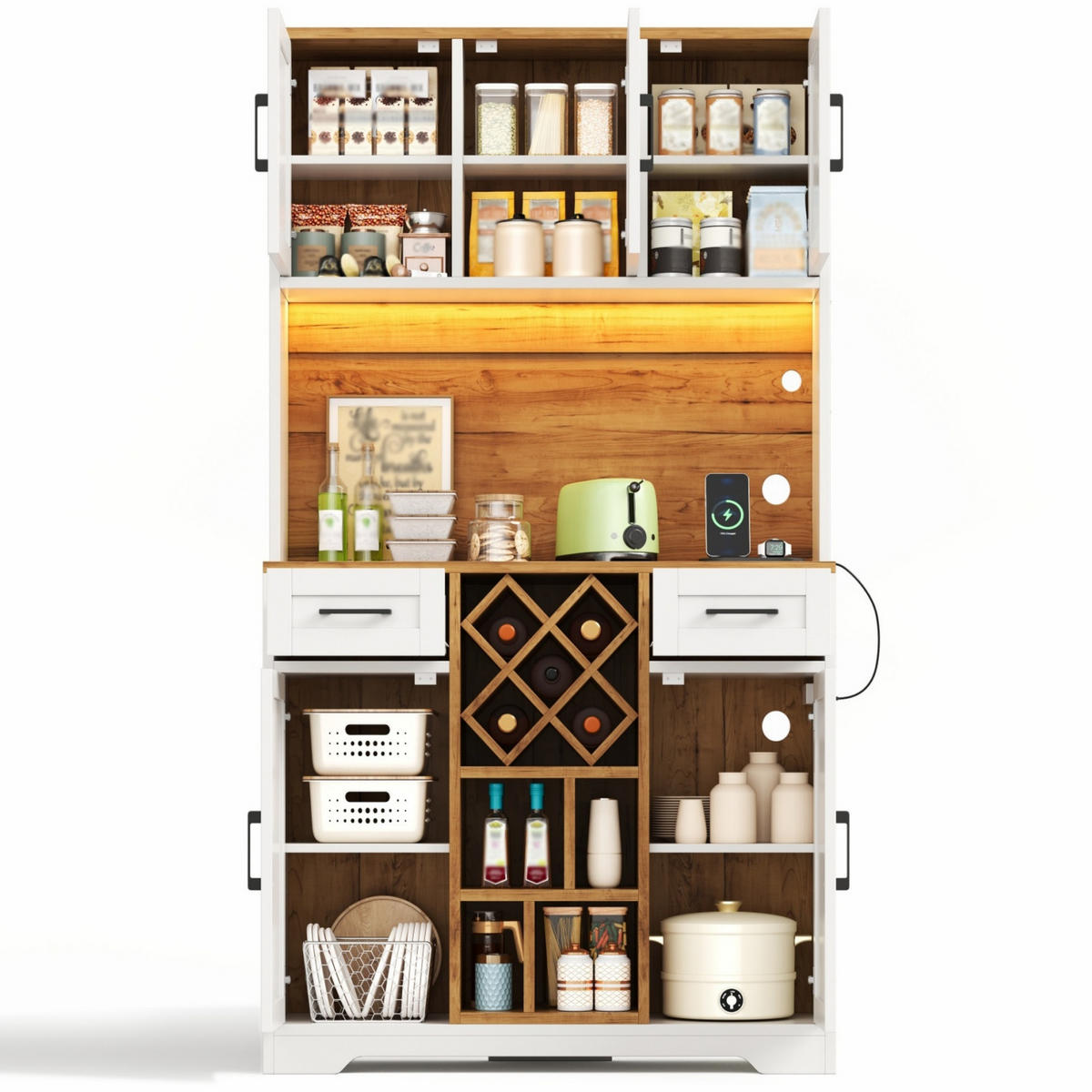 GESCHIRRSCHRANK Naturfarben 105/40/180 - Naturfarben, Holzwerkstoff (105/180/40cm)