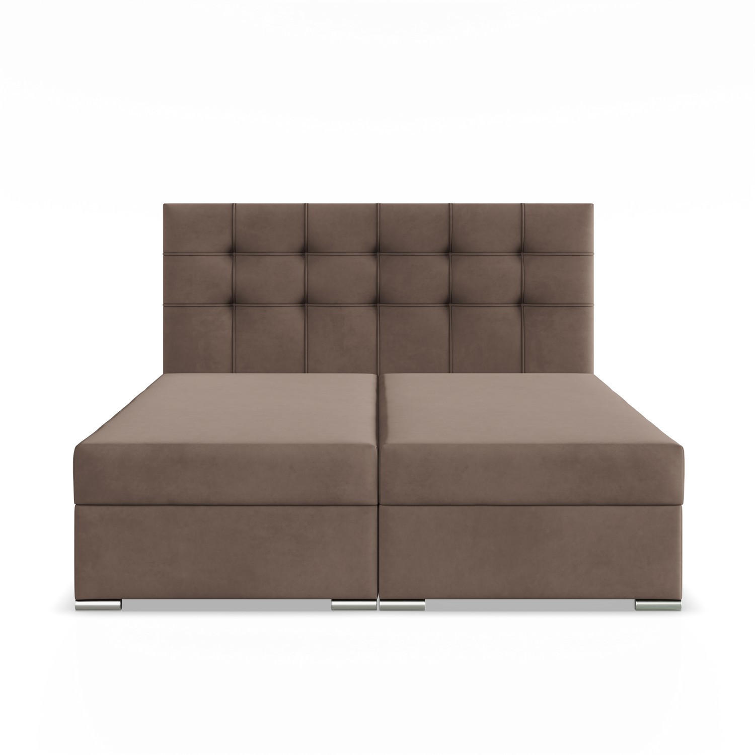 BOXBETT MIT KOPFTEIL 140x200 ELDA, Braun - Braun, Textil (140/200cm) - Mebligo