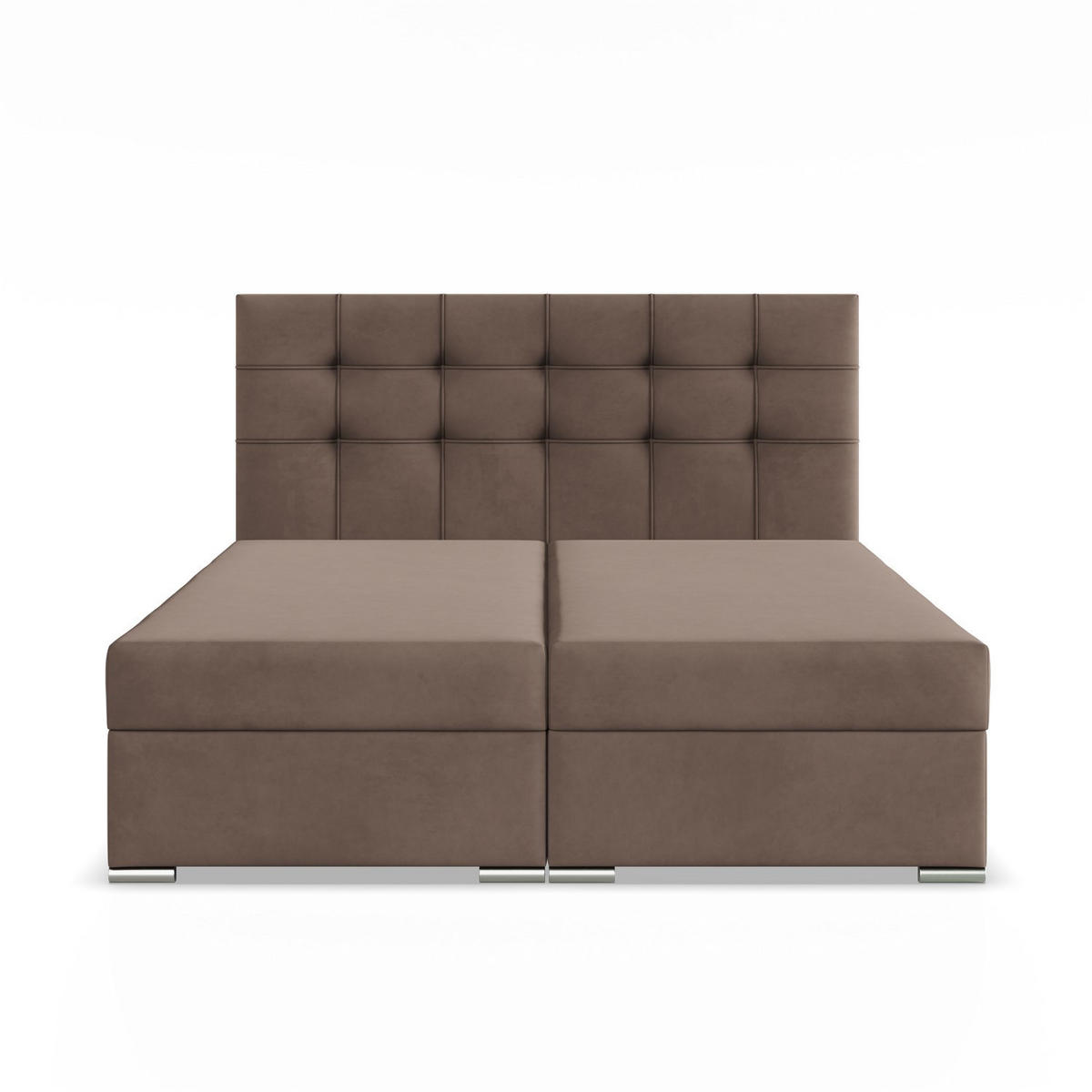 BOXBETT MIT KOPFTEIL 140x200 ELDA, Braun - Braun, Textil (140/200cm) - Mebligo