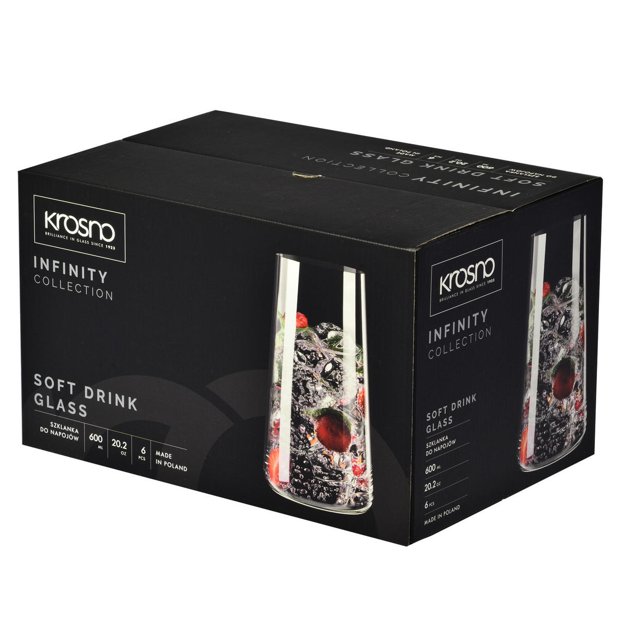 LONGDRINKGLÄSER, 6er-Set, 600 ml - Transparent, Glas (0.6L) - Krosno Glass