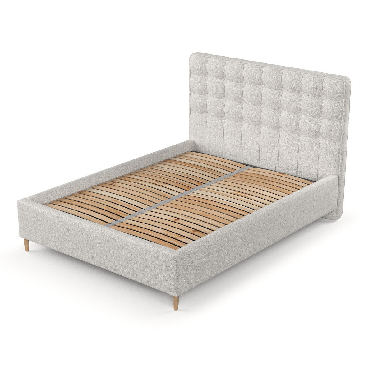 POLSTERBETT Paloma 120/200 cm Hellbeige im Riva Stoff - Beige/Naturfarben, Holz/Holzwerkstoff (120/200cm) - AltaBeds