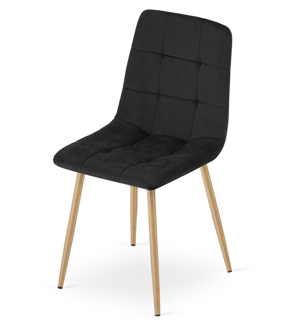 ESSZIMMERSTUHL PYRA schwarzer Sitz, Beine in Holzfarbe - Eichefarben/Schwarz, Textil (45/87/50.5cm) - Valora