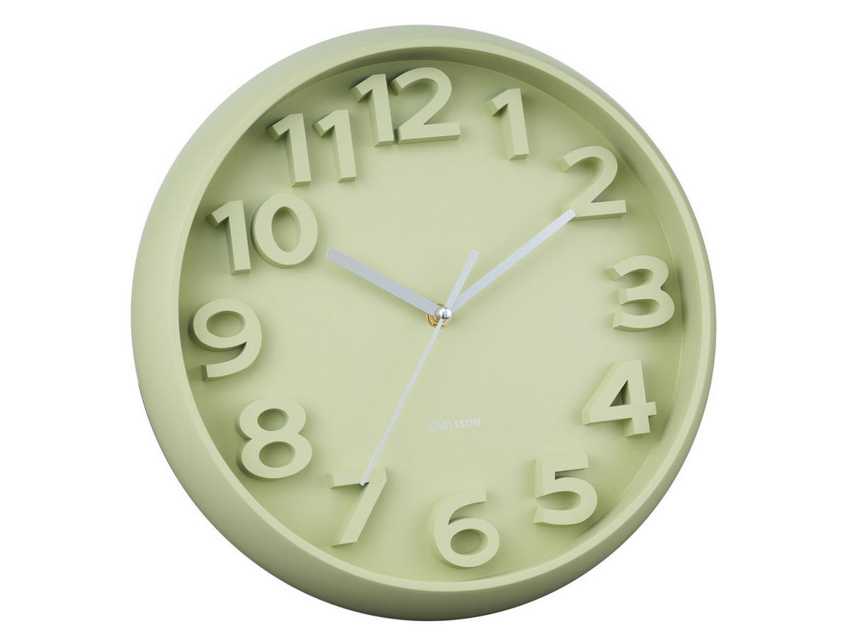 WANDUHR Elevated Ø33,5 cm - Grün, Kunststoff (33/5/33cm) - Karlsson