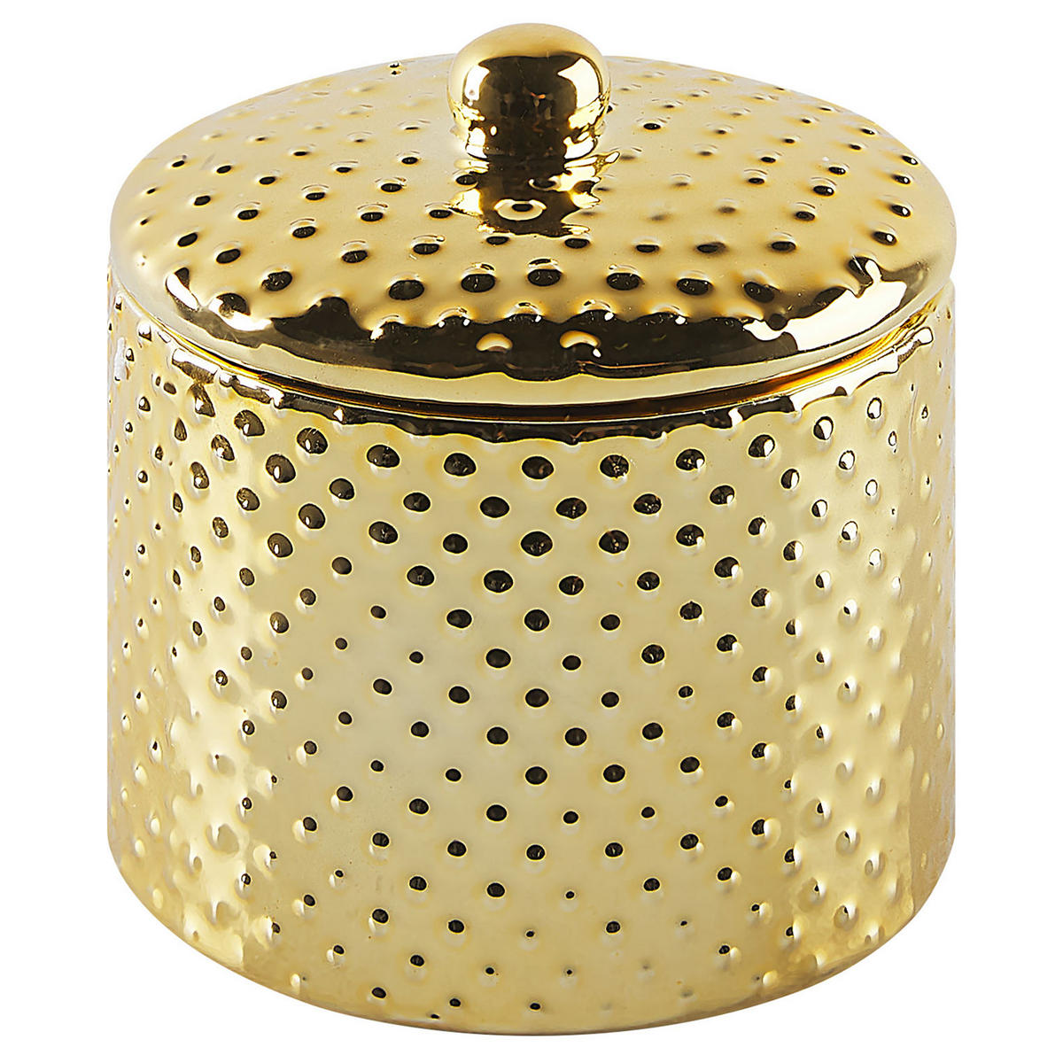 BADEZIMMER Set 4-teilig Keramik gold Cumana - Goldfarben, Stein (7/18/7cm) - Beliani