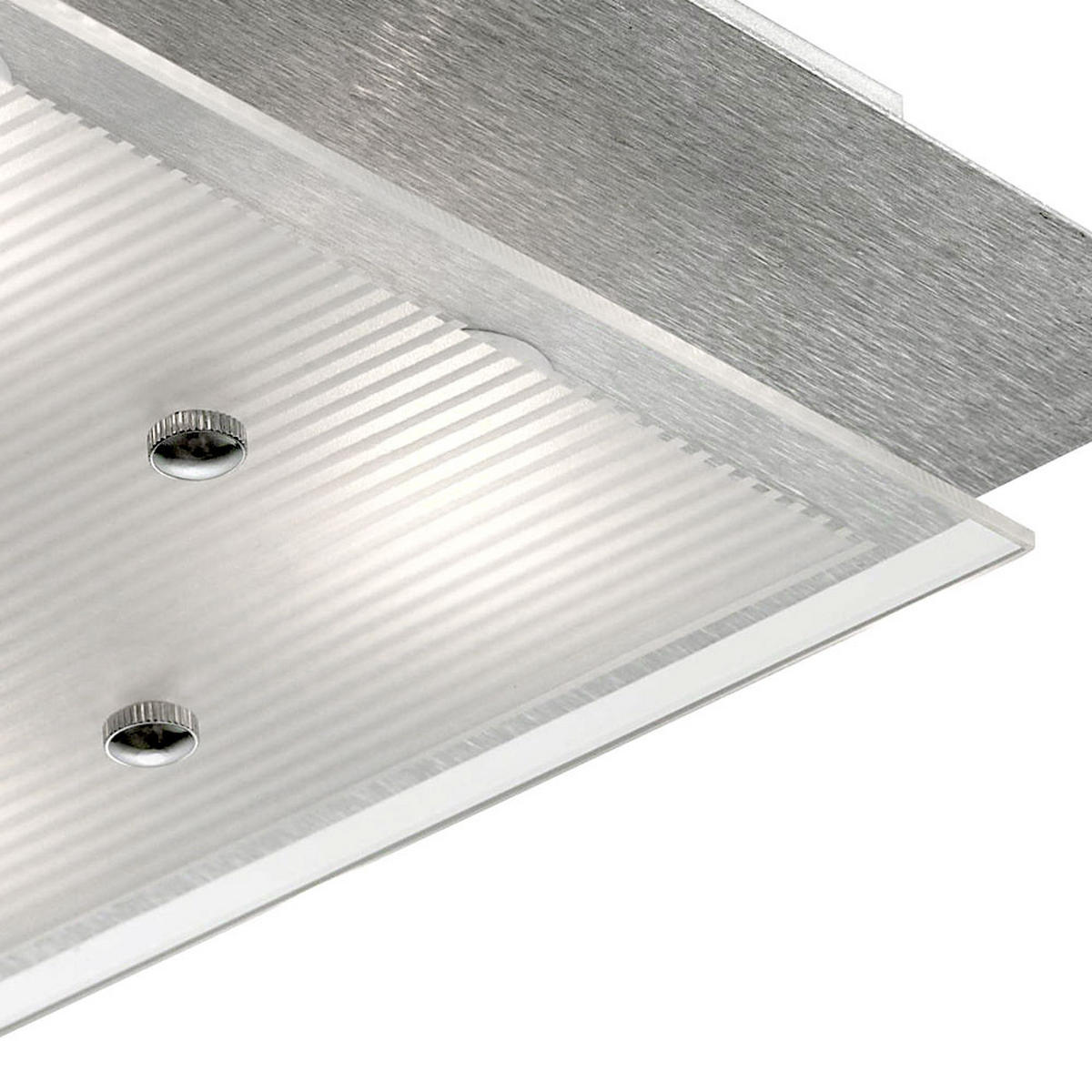 LED DECKENLEUCHTE Aluminium Silber gebürstet - Silberfarben, Glas (27/27/8cm) - Esto
