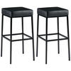 BARHOCKER 2er Set Lederlook schwarz - Schwarz, Textil/Metall (37/78/37cm) - CLP