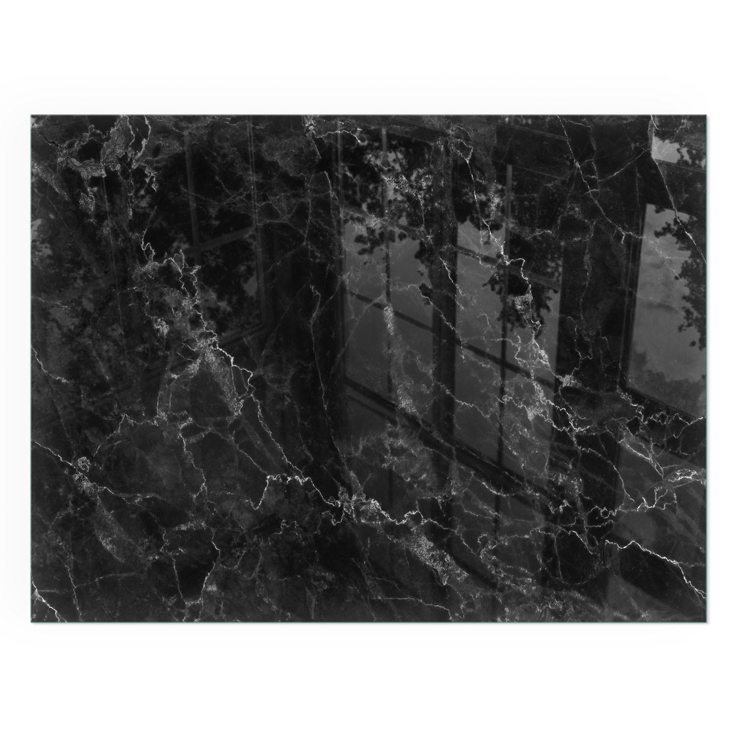 GLASPLATTE für Kamin 80x60 cm - Schwarz, Glas (80/60/0.4cm) - TULUP